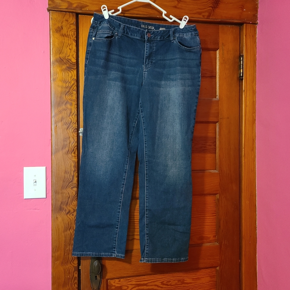 Falls Creek Straight Leg Stretch Jeans. Size 16S